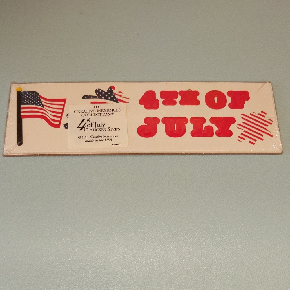 Creative Memories Sticker Pack 4th Of July 10 Sticker Strips 1997 New In Package